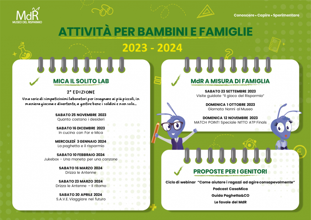 laboratori per bambini e famiglie 2023 - 2024